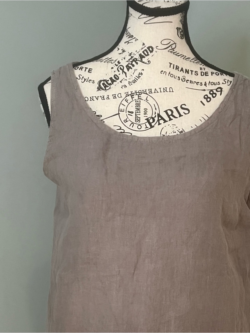 Valentina Naldi Gray sleeveless linen tank Dress | Size M | Like New - Picture 11 of 14